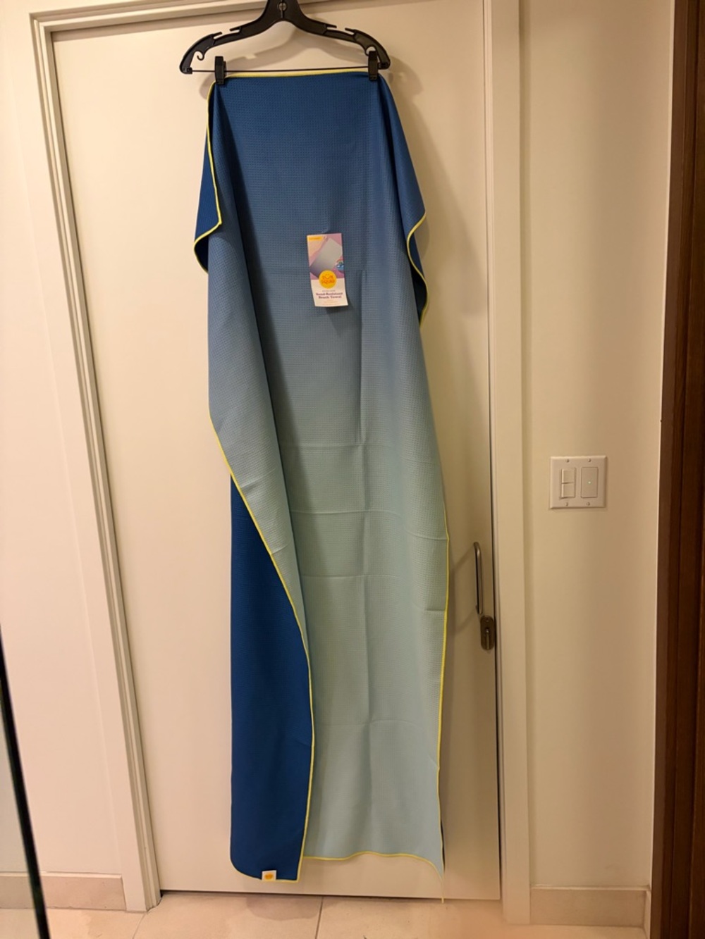 Blue Ombre Beach Towel with Yellow Trim - (Brand: )